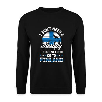Finland Therapy Helsinki Home Flag Gift - Unisex Sweatshirt - black - Front - Alina (178cm) & Michal (187cm)