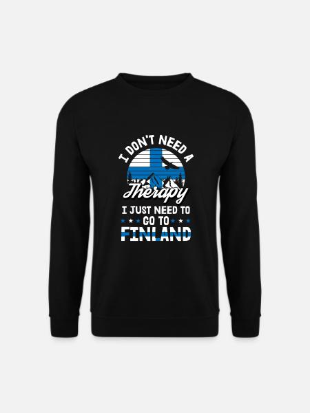 Finlande Therapy Helsinki Home Flag Gift - Sweat-shirt Unisexe - noir