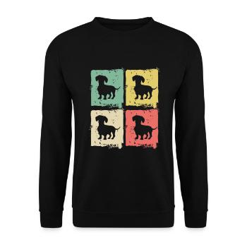 Teckel Chien Amant Chien Teckel Rétro Cadeau - Sweat-shirt Unisexe - noir - Devant - Alina (178cm) & Michal (187cm)