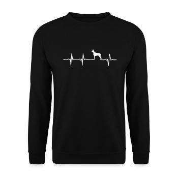 Cadeau rétro de Great Dane Dog Heartbeat Great Dane - Sweat-shirt Unisexe - noir - Devant - Alina (178cm) & Michal (187cm)