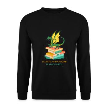 Cadeau de l’amateur de livres dans un monde de vers de livre Soyez un - Sweat-shirt Unisexe - noir - Devant - Alina (178cm) & Michal (187cm)