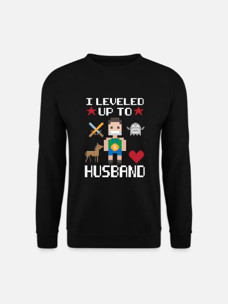 Level up Husband Gamer Zocker Ehemann Hochzeit Ehe - Unisex Pullover - Schwarz