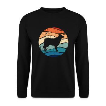 Border collie dog herding dog canine retro gift - Unisex Sweatshirt - black - Front - Alina (178cm) & Michal (187cm)