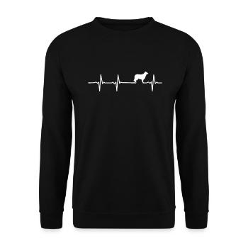 Cadeau de chien de frontière d'impulsion de battement de coeur de colley - Sweat-shirt Unisexe - noir - Devant - Alina (178cm) & Michal (187cm)