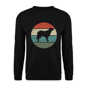 Collie Dog Border Herding Dog Canine Retro Gift - Unisex Sweatshirt - black - Front - Alina (178cm) & Michal (187cm)