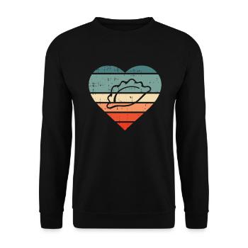 Piroshky Pierogi Teigtaschen Golabki Herz Geschenk - Unisex Pullover - Schwarz - Vorne - Alina (178cm) & Michal (187cm)