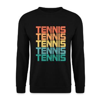 Cadeau de sport de joueur de tennis rétro tennis - Sweat-shirt Unisexe - noir - Devant - Alina (178cm) & Michal (187cm)