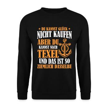 Texel Freude Anker Holland - Unisex Pullover - Schwarz - Vorne - Alina (178cm) & Michal (187cm)