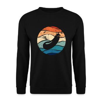 Aubergine Gemüse Vegetarier Veganer Retro Geschenk - Unisex Pullover - Schwarz - Vorne - Alina (178cm) & Michal (187cm)