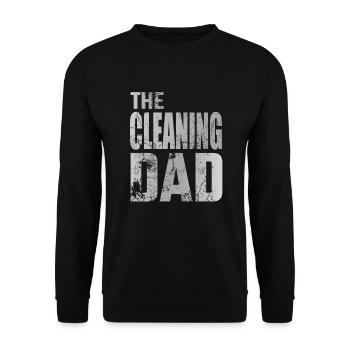 Cleaning Dad Clean Housewife Cleaner Gift - Unisex Sweatshirt - black - Front - Alina (178cm) & Michal (187cm)