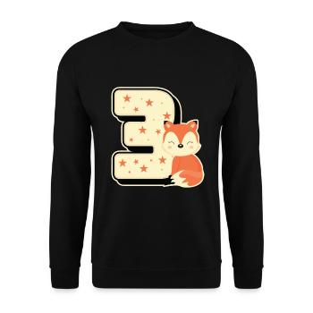 3ème anniversaire année Trois renard jeune enfant cadeau - Sweat-shirt Unisexe - noir - Devant - Alina (178cm) & Michal (187cm)
