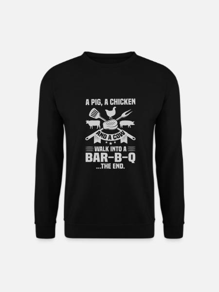 BBQ Humor Geschenk Schwein Huhn Kuh Wank in Bar B Q. - Unisex Pullover - Schwarz