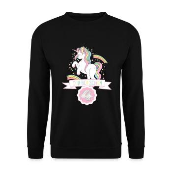 4th Birthday Unicorn Old Years Girl Gift - Unisex Sweatshirt - black - Front - Alina (178cm) & Michal (187cm)