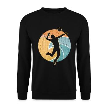 Volleyball Beach Volley Sport Beach Gift - Unisex Sweatshirt - black - Front - Alina (178cm) & Michal (187cm)