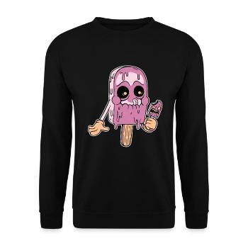 Glace glace glace crème glacée d’été rengaine cadeau - Sweat-shirt Unisexe - noir - Devant - Alina (178cm) & Michal (187cm)