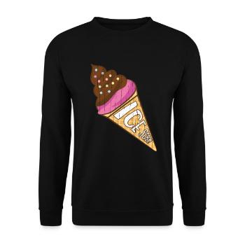 Glace glace glace crème glacée d’été rengaine cadeau - Sweat-shirt Unisexe - noir - Devant - Alina (178cm) & Michal (187cm)