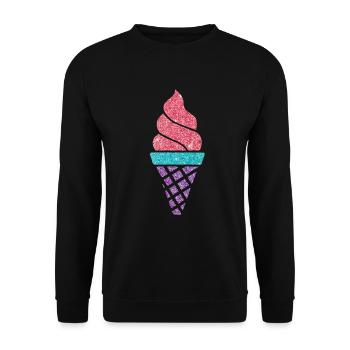 Glace glace glace crème glacée d’été rengaine cadeau - Sweat-shirt Unisexe - noir - Devant - Alina (178cm) & Michal (187cm)