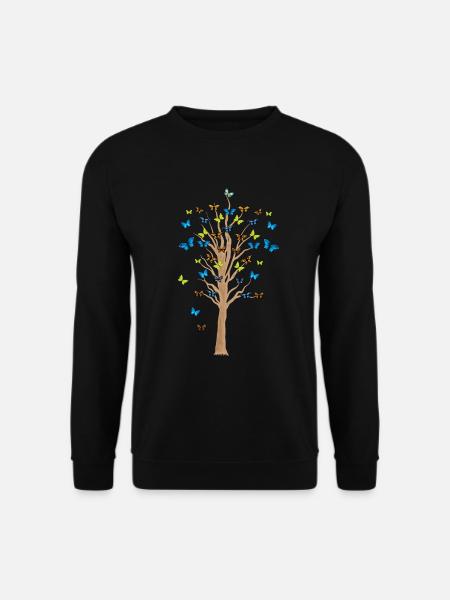 Schmetterling Insekt Baum Insekten Garten Geschenk - Unisex Pullover - Schwarz
