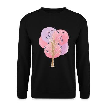 oiseau arbre oiseaux Observer l’essaim d’oiseau Cadeau - Sweat-shirt Unisexe - noir - Devant - Alina (178cm) & Michal (187cm)