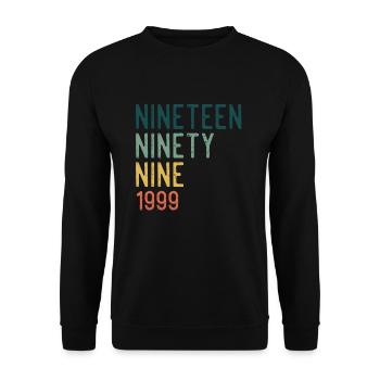 Vintage 1999 99 Birthday Retro Vintage Gift - Unisex Sweatshirt - black - Front - Alina (178cm) & Michal (187cm)