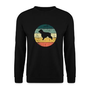 Cocker Spaniel Hund Hundeliebhaber Retro Geschenk - Unisex Pullover - Schwarz - Vorne - Alina (178cm) & Michal (187cm)