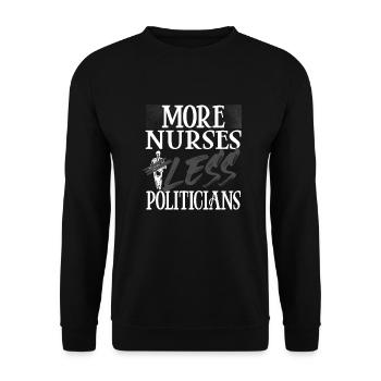 Political Humor Nurse Gifts More Nurses Less - Unisex Sweatshirt - black - Front - Alina (178cm) & Michal (187cm)