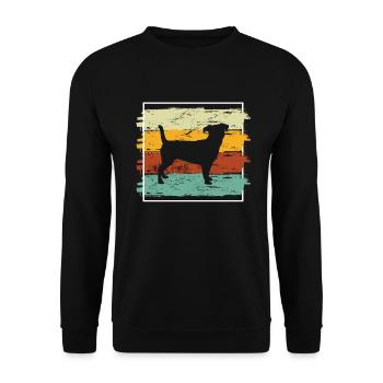Jack Russel amoureux des chiens Retro vintage Idée cadeau - Sweat-shirt Unisexe - noir - Devant - Alina (178cm) & Michal (187cm)