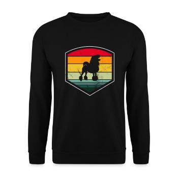 Poodle dog lover Retro vintage Gift idea - Unisex Pullover - Schwarz - Vorne - Alina (178cm) & Michal (187cm)