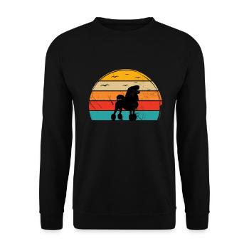 Poodle dog lover Retro vintage Gift idea - Unisex Pullover - Schwarz - Vorne - Alina (178cm) & Michal (187cm)