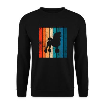 Poodle dog lover Retro vintage Gift idea - Unisex Pullover - Schwarz - Vorne - Alina (178cm) & Michal (187cm)