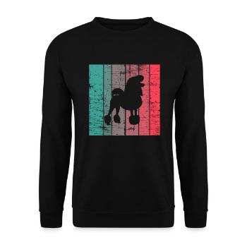 Poodle dog lover Retro vintage Gift idea - Unisex Pullover - Schwarz - Vorne - Alina (178cm) & Michal (187cm)