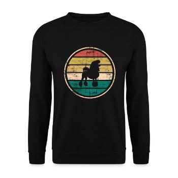 Poodle dog lover Retro vintage Gift idea - Unisex Pullover - Schwarz - Vorne - Alina (178cm) & Michal (187cm)