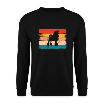 Poodle dog lover Retro vintage Gift idea - Unisex Pullover - Schwarz - Vorne - Alina (178cm) & Michal (187cm)