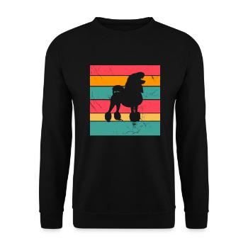 Poodle dog lover Retro vintage Gift idea - Unisex Pullover - Schwarz - Vorne - Alina (178cm) & Michal (187cm)
