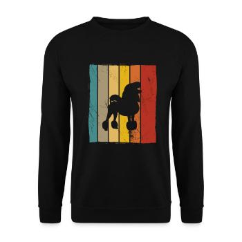 Poodle dog lover Retro vintage Gift idea - Unisex Pullover - Schwarz - Vorne - Alina (178cm) & Michal (187cm)