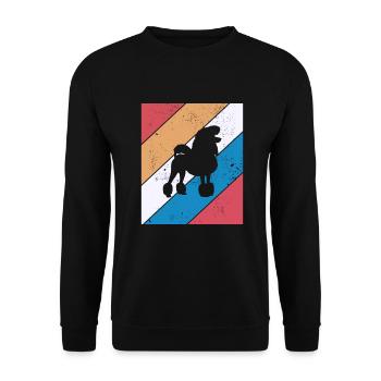 Poodle dog lover Retro vintage Gift idea - Unisex Pullover - Schwarz - Vorne - Alina (178cm) & Michal (187cm)