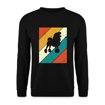 Poodle dog lover Retro vintage Gift idea - Unisex Pullover - Schwarz - Vorne - Alina (178cm) & Michal (187cm)