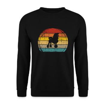Poodle dog lover Retro vintage Gift idea - Unisex Pullover - Schwarz - Vorne - Alina (178cm) & Michal (187cm)