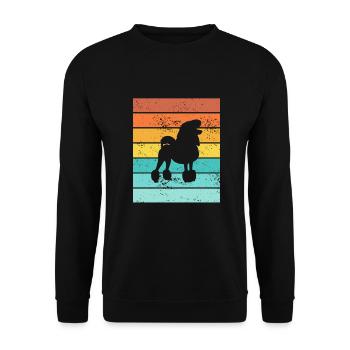 Poodle dog lover Retro vintage Gift idea - Unisex Pullover - Schwarz - Vorne - Alina (178cm) & Michal (187cm)
