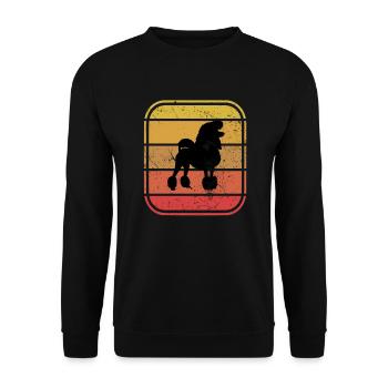 Poodle dog lover Retro vintage Gift idea - Unisex Pullover - Schwarz - Vorne - Alina (178cm) & Michal (187cm)