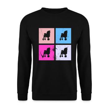 Poodle dog lover Retro vintage Gift idea - Unisex Pullover - Schwarz - Vorne - Alina (178cm) & Michal (187cm)