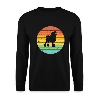 Poodle dog lover Retro vintage Gift idea - Unisex Pullover - Schwarz - Vorne - Alina (178cm) & Michal (187cm)