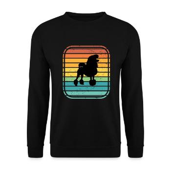 Poodle dog lover Retro vintage Gift idea - Unisex Pullover - Schwarz - Vorne - Alina (178cm) & Michal (187cm)