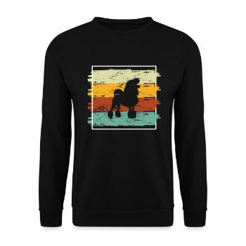 Poodle dog lover Retro vintage Gift idea - Unisex Pullover - Schwarz - Vorne - Alina (178cm) & Michal (187cm)