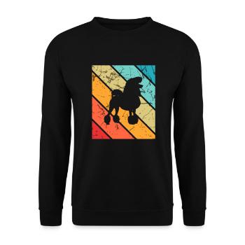 Poodle dog lover Retro vintage Gift idea - Unisex Pullover - Schwarz - Vorne - Alina (178cm) & Michal (187cm)
