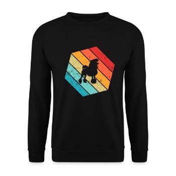 Poodle dog lover Retro vintage Gift idea - Unisex Pullover - Schwarz - Vorne - Alina (178cm) & Michal (187cm)