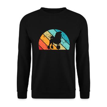 Poodle dog lover Retro vintage Gift idea - Unisex Pullover - Schwarz - Vorne - Alina (178cm) & Michal (187cm)