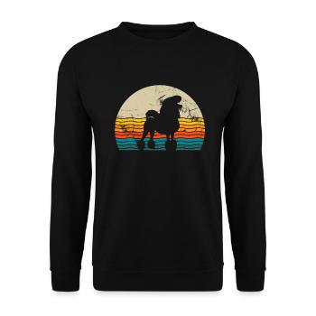 Poodle dog lover Retro vintage Gift idea - Unisex Pullover - Schwarz - Vorne - Alina (178cm) & Michal (187cm)
