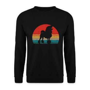 Poodle dog lover Retro vintage Gift idea - Unisex Pullover - Schwarz - Vorne - Alina (178cm) & Michal (187cm)