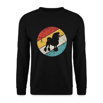 Poodle dog lover Retro vintage Gift idea - Unisex Pullover - Schwarz - Vorne - Alina (178cm) & Michal (187cm)